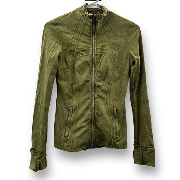 Lululemon Define Jacket *Ice Dye in Ice Wash‎ Moss Green Sz 4 - Picture 3 of 9